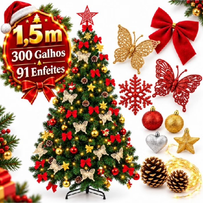 kit Árvore de Natal 1,5m