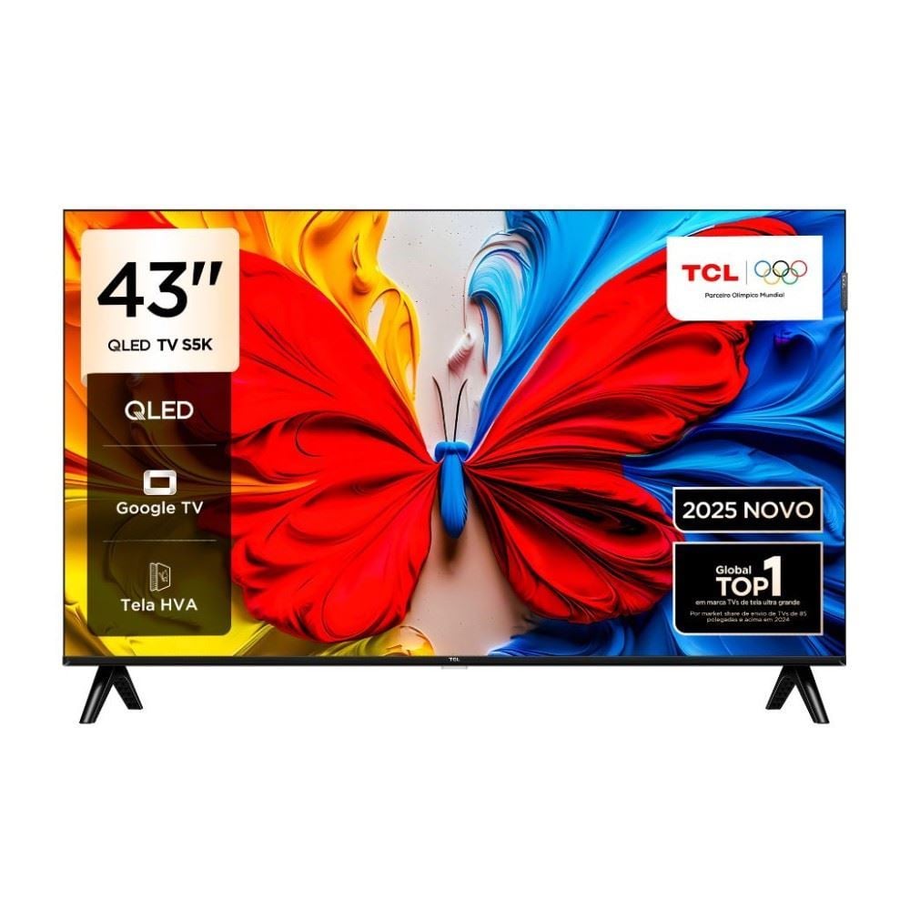 TV 43" TCL Full HD QLED 43S5K Google TV 2 HDMI