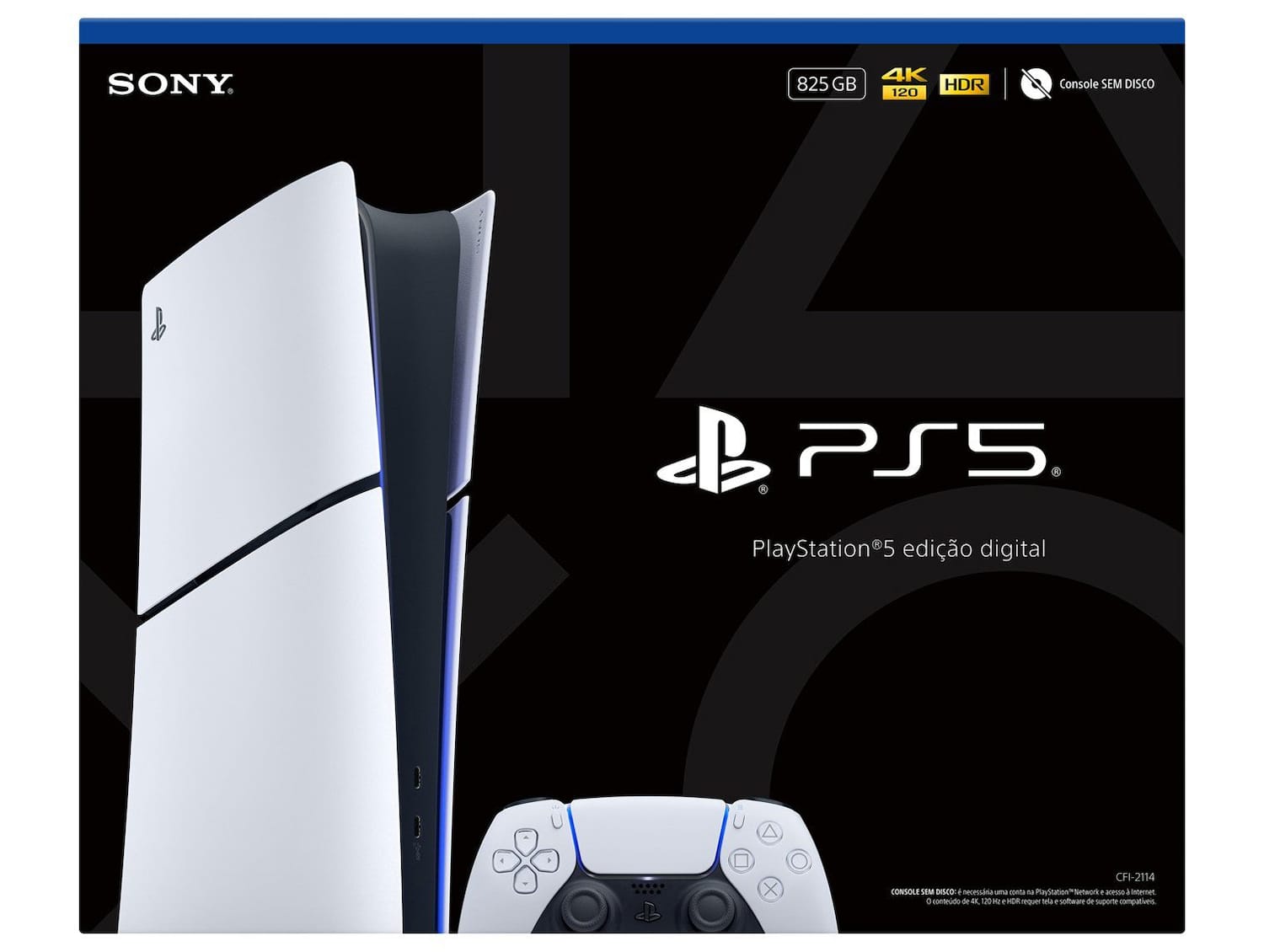 Console PlayStation 5 Slim Digital 825GB com controle Dualsense